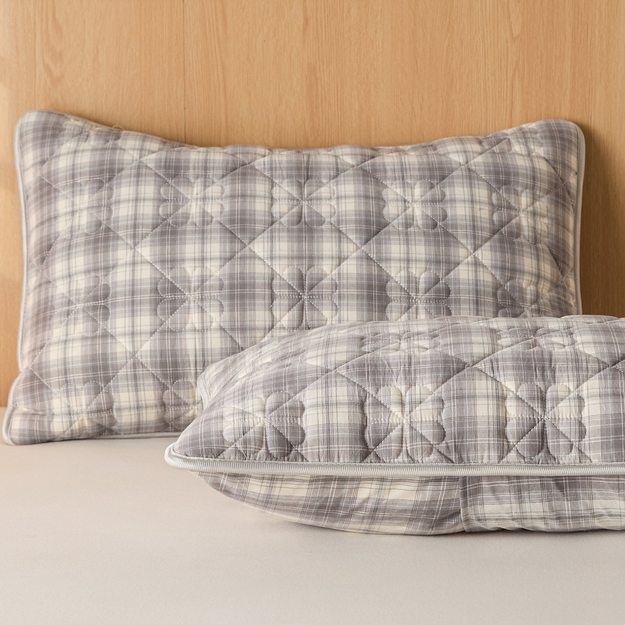 91家纺网 家纺一手货源 找家纺 芬晴家纺 2025新款A类全棉格子枕套枕巾系列 枕套-世纪 48*74cm枕套一只