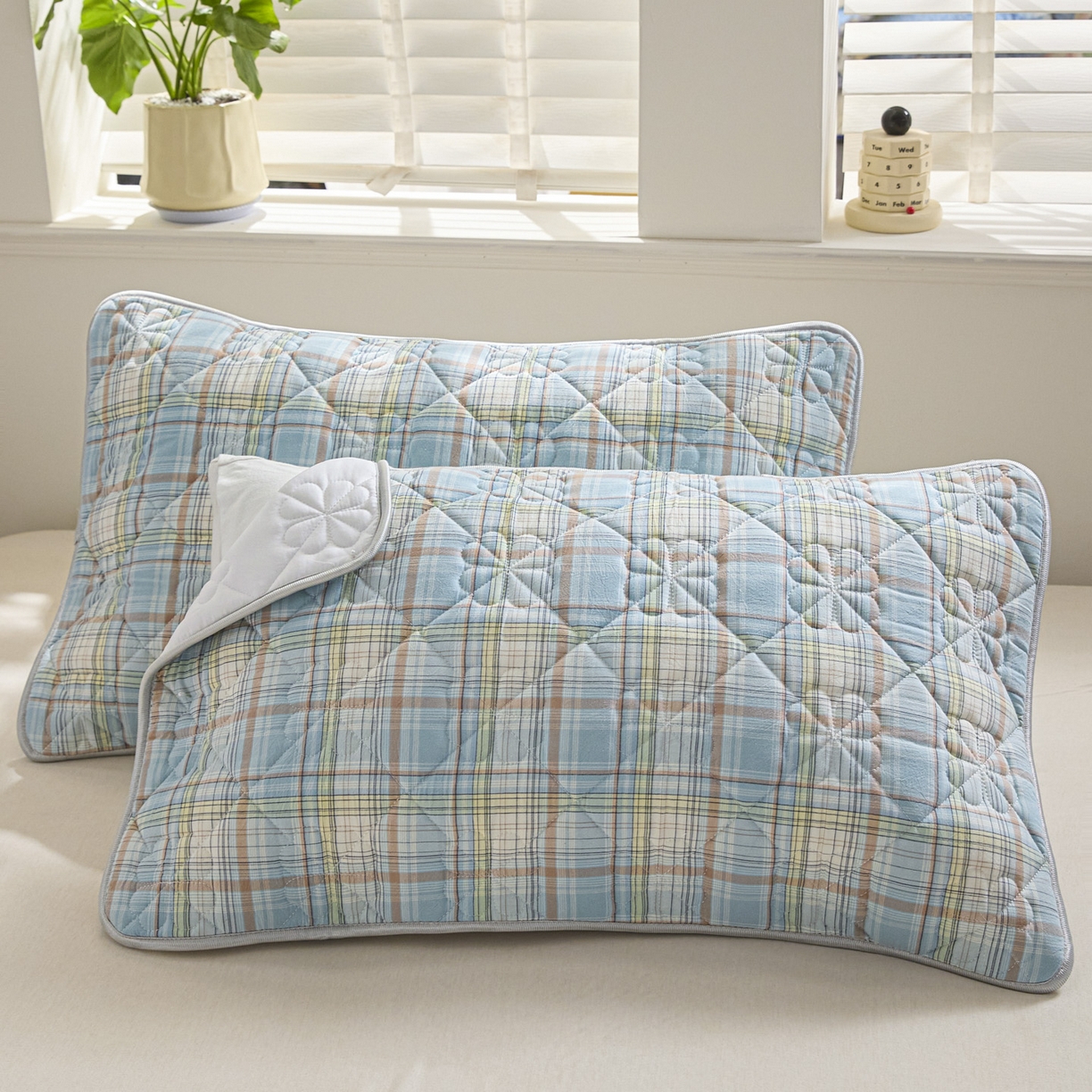 91家纺网 家纺一手货源 找家纺 芬晴家纺 2025新款A类全棉格子枕套枕巾系列 枕巾-霍格兰 50*80cm枕巾一只