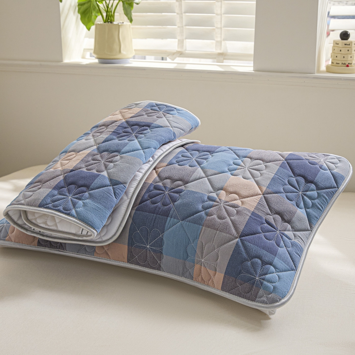 91家纺网 家纺一手货源 找家纺 芬晴家纺 2025新款A类全棉格子枕套枕巾系列 枕巾-简易格 50*80cm枕巾一只