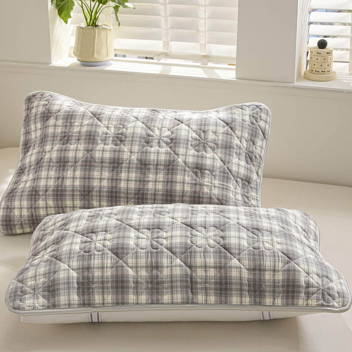 91家纺网 家纺一手货源 找家纺 芬晴家纺 2025新款A类全棉格子枕套枕巾系列 枕巾-世纪 50*80cm枕巾一只