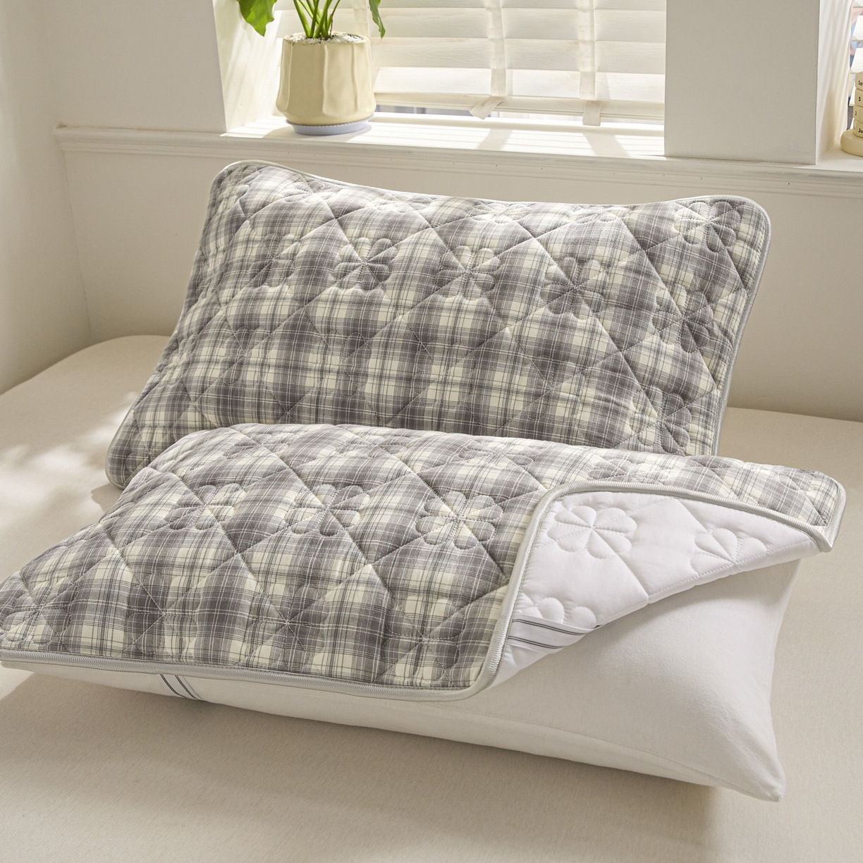 91家纺网 家纺一手货源 找家纺 芬晴家纺 2025新款A类全棉格子枕套枕巾系列 枕巾-世纪 50*80cm枕巾一只