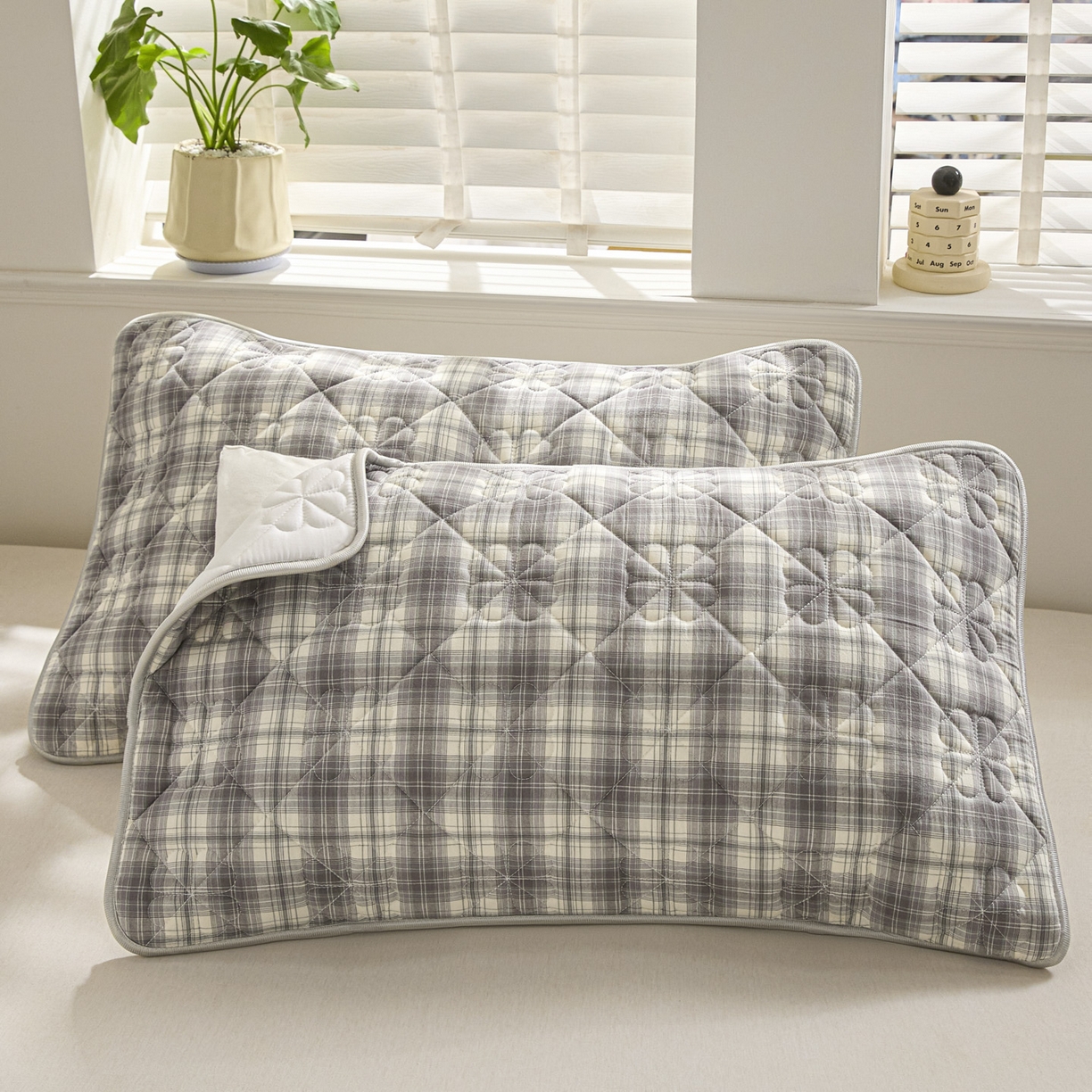 91家纺网 家纺一手货源 找家纺 芬晴家纺 2025新款A类全棉格子枕套枕巾系列 枕巾-世纪 50*80cm枕巾一对