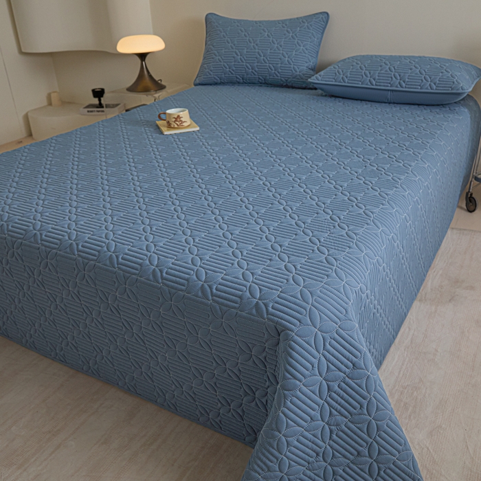 91家纺网 家纺一手货源 找家纺 （总）芬晴家纺 2025新款A类全棉水洗棉床盖-心欢系列-遇见系列