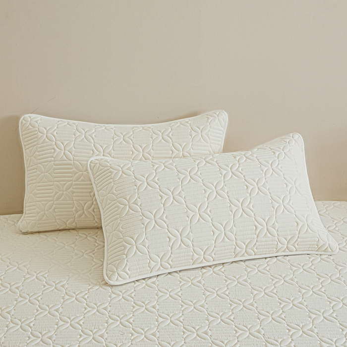 91家纺网 家纺一手货源 找家纺 芬晴家纺 2025新款A类全棉水洗棉床盖-心欢系列-遇见系列 依恋-白