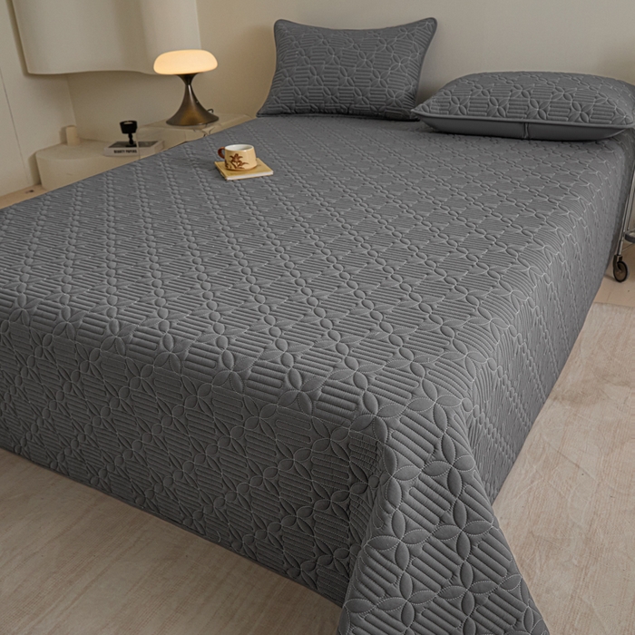 芬晴家纺 2025新款A类全棉水洗棉床盖-心欢系列-遇见系列 依恋-岩灰