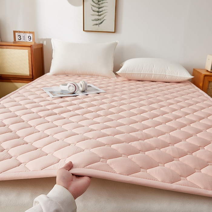 卓越家纺 2025新款A类全棉夹棉床护垫 豆沙