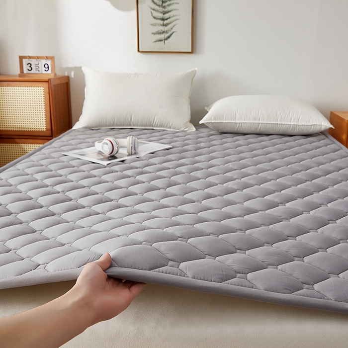 卓越家纺 2025新款A类全棉夹棉床护垫 深灰