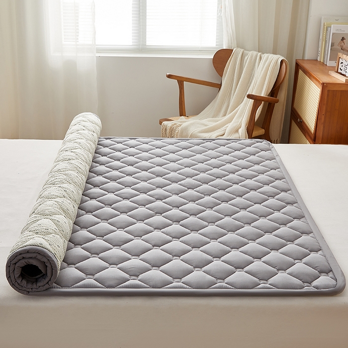 91家纺网 家纺一手货源 找家纺 卓越家纺 2025新款A类全棉夹棉床护垫 深灰