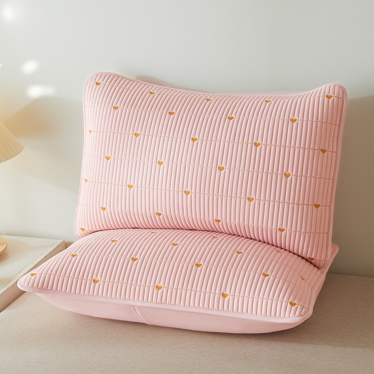 91家纺网 家纺一手货源 找家纺 （总）芬晴家纺 2025新款防水枕套-繁星-爱心-简爱-空间