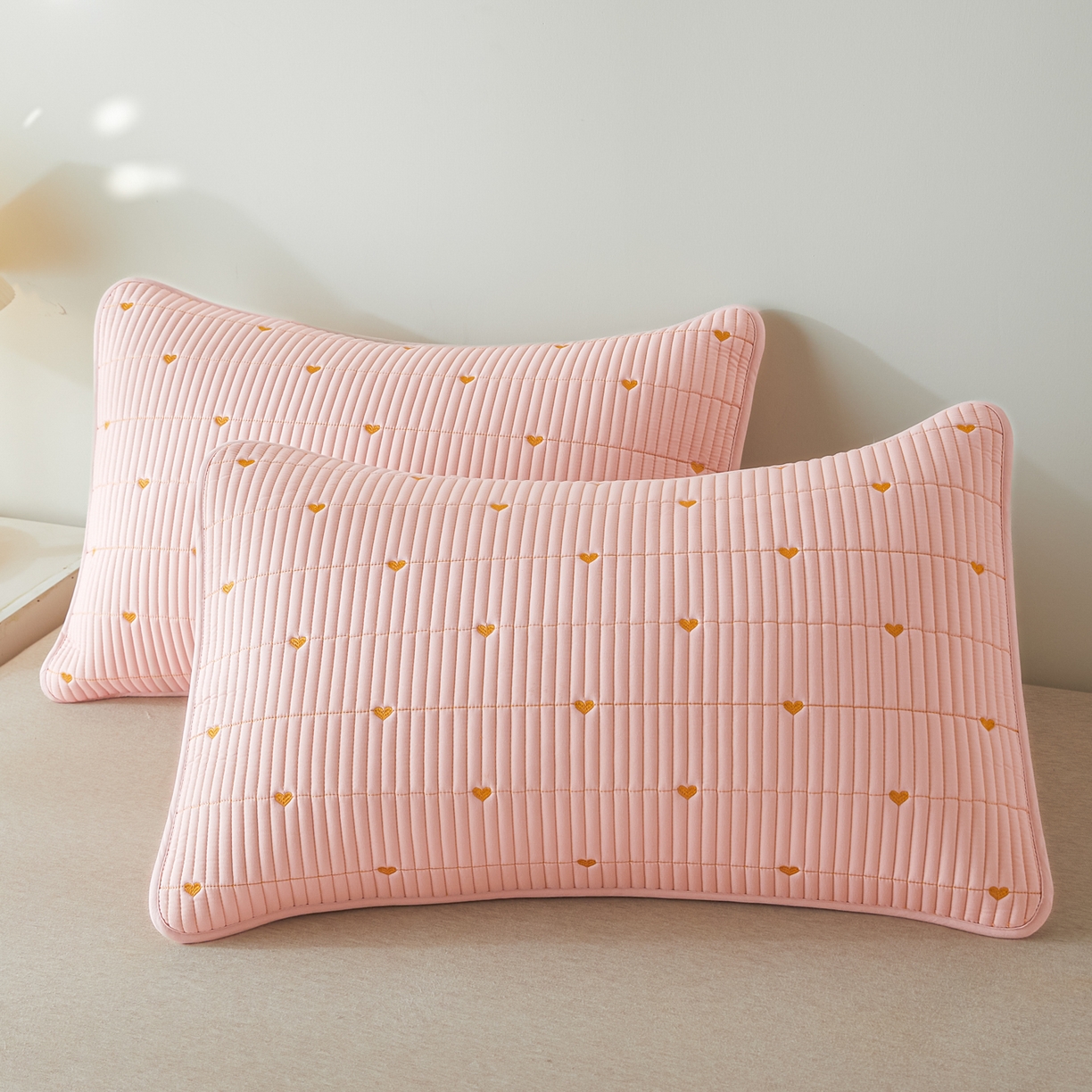 91家纺网 家纺一手货源 找家纺 （总）芬晴家纺 2025新款防水枕套-繁星-爱心-简爱-空间