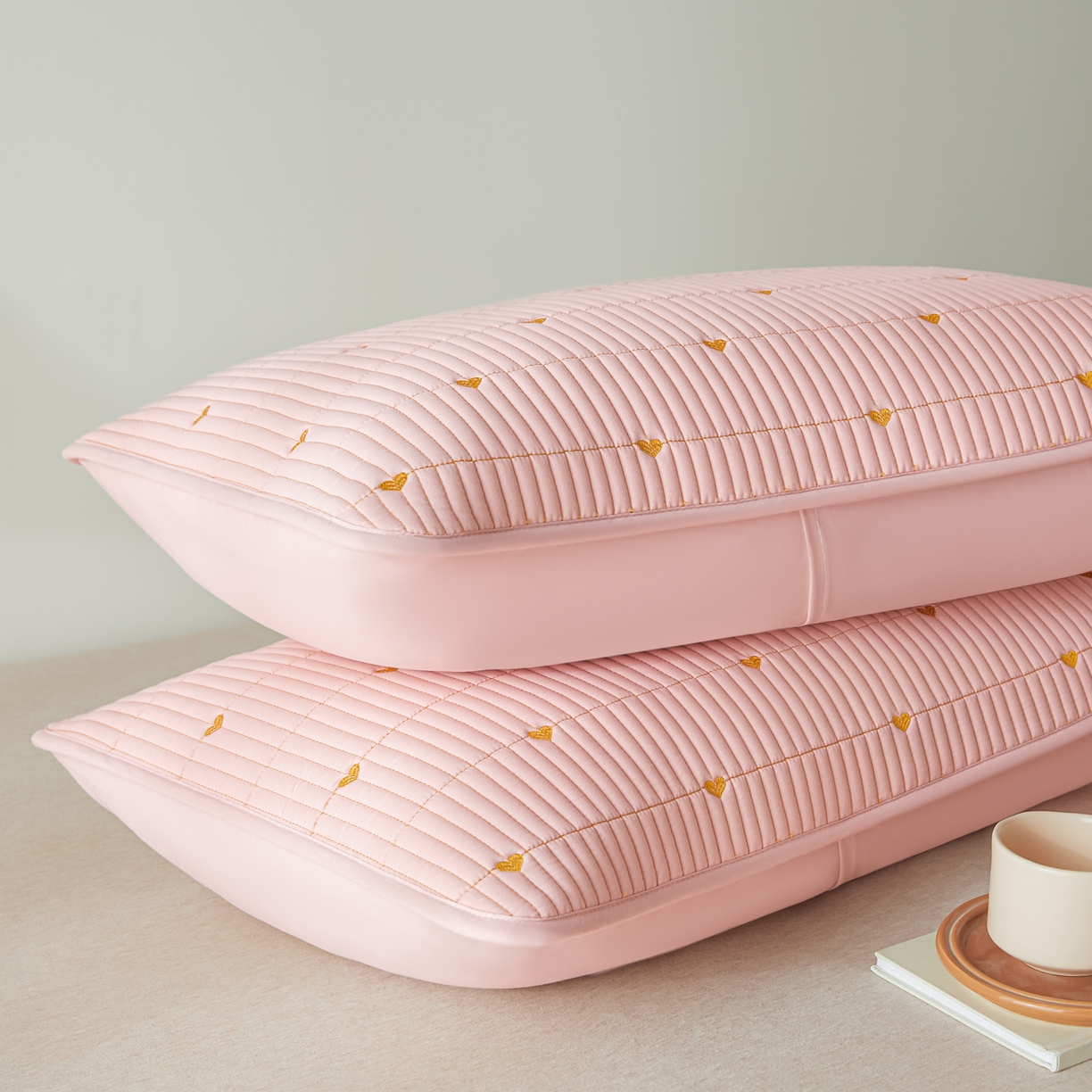 91家纺网 家纺一手货源 找家纺 （总）芬晴家纺 2025新款防水枕套-繁星-爱心-简爱-空间