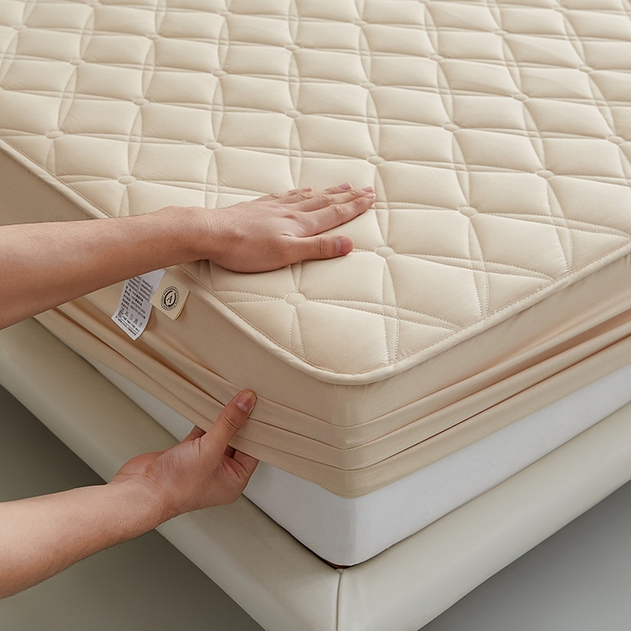 91家纺网 家纺一手货源 找家纺 卓越家纺 2025新款全棉轻奢款床笠 全棉轻奢-驼色