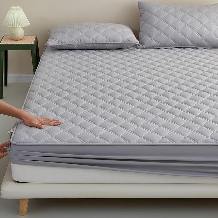 卓越家纺 2025新款全棉轻奢款床笠 全棉轻奢-浅灰