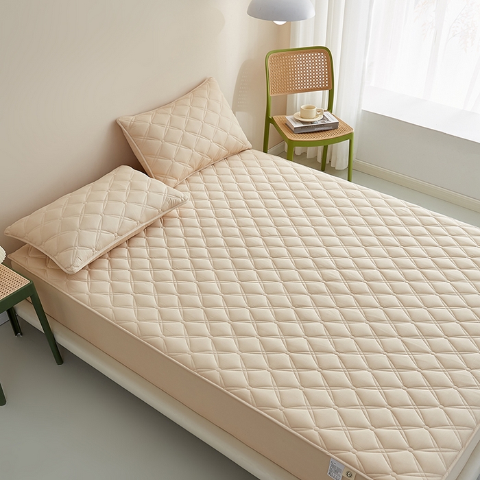 91家纺网 家纺一手货源 找家纺 卓越家纺 2025新款全棉轻奢款床笠 全棉轻奢-驼色