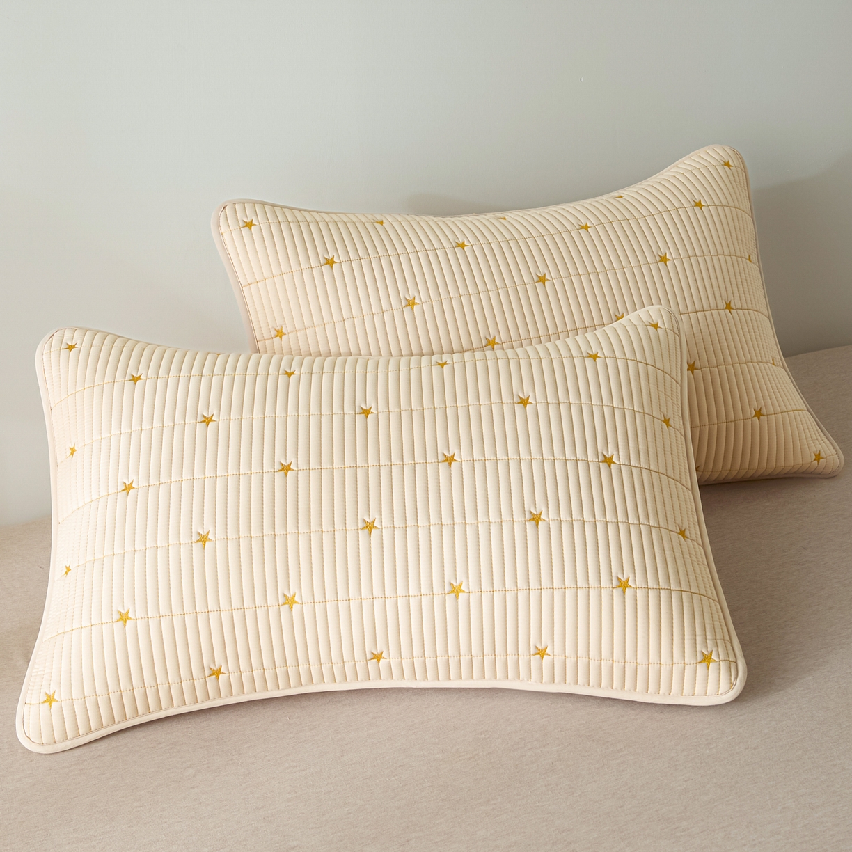 芬晴家纺 2025新款防水枕套-繁星-爱心-简爱-空间 繁星-卡其