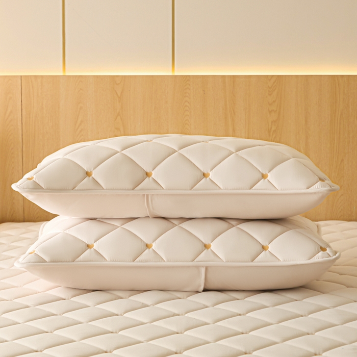 91家纺网 家纺一手货源 找家纺 芬晴家纺 2025新款防水枕套-繁星-爱心-简爱-空间 简爱-卡其