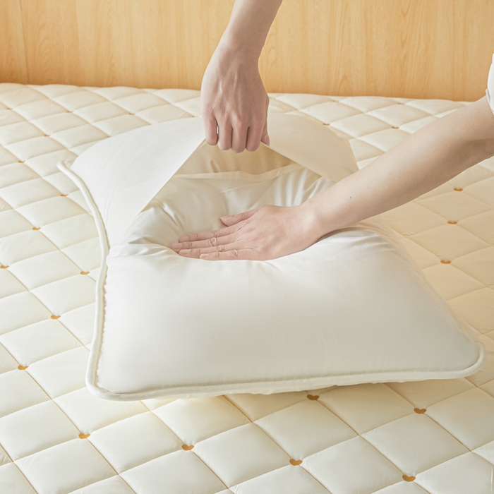 91家纺网 家纺一手货源 找家纺 芬晴家纺 2025新款防水枕套-繁星-爱心-简爱-空间 简爱-米白