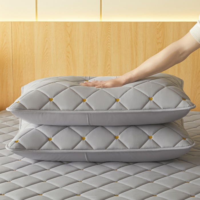 91家纺网 家纺一手货源 找家纺 芬晴家纺 2025新款防水枕套-繁星-爱心-简爱-空间 简爱-星灰