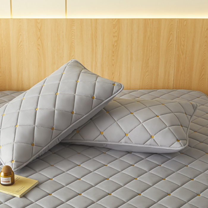 91家纺网 家纺一手货源 找家纺 芬晴家纺 2025新款防水枕套-繁星-爱心-简爱-空间 简爱-星灰