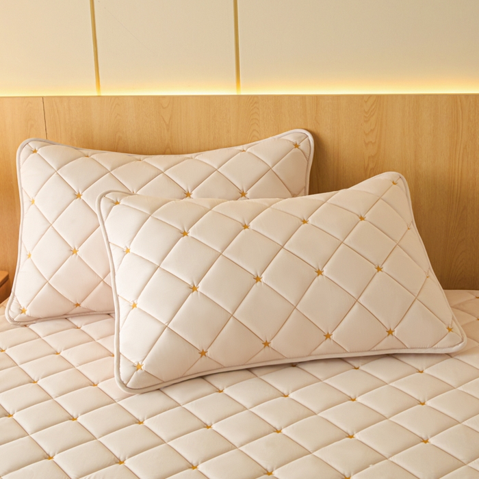 芬晴家纺 2025新款防水枕套-繁星-爱心-简爱-空间 空间-卡其