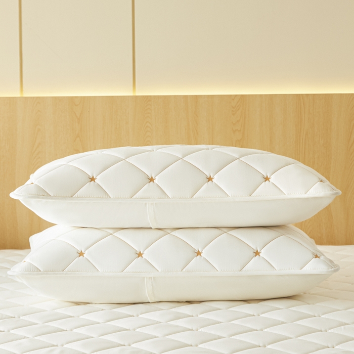 91家纺网 家纺一手货源 找家纺 芬晴家纺 2025新款防水枕套-繁星-爱心-简爱-空间 空间-米白