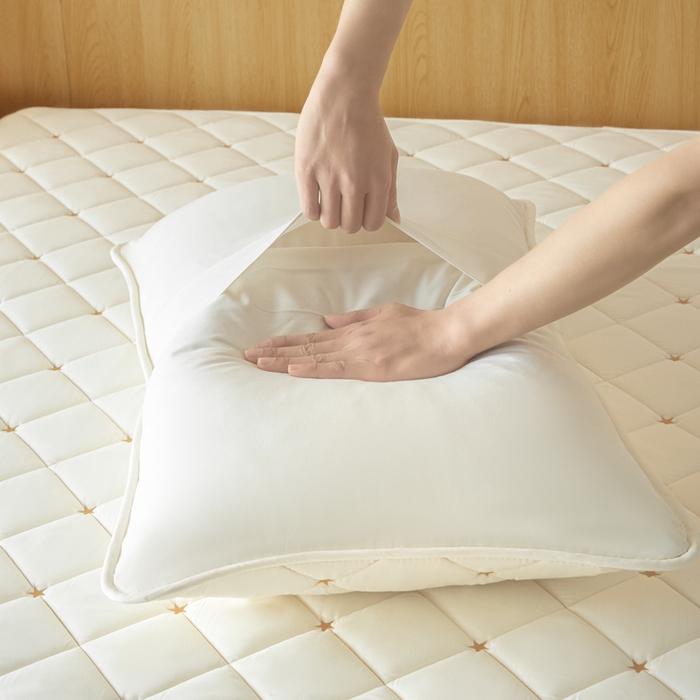 91家纺网 家纺一手货源 找家纺 芬晴家纺 2025新款防水枕套-繁星-爱心-简爱-空间 空间-米白