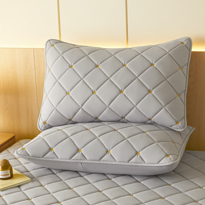 91家纺网 家纺一手货源 找家纺 芬晴家纺 2025新款防水枕套-繁星-爱心-简爱-空间 空间-星灰