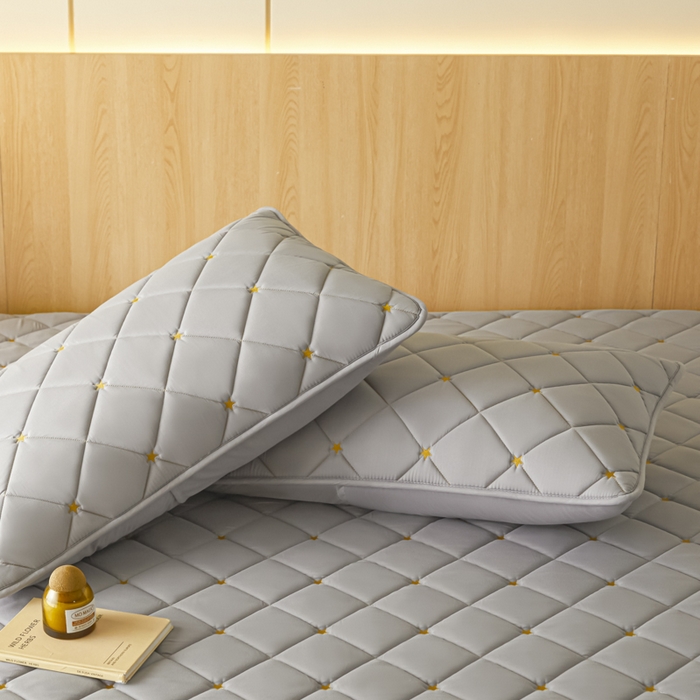 91家纺网 家纺一手货源 找家纺 芬晴家纺 2025新款防水枕套-繁星-爱心-简爱-空间 空间-星灰