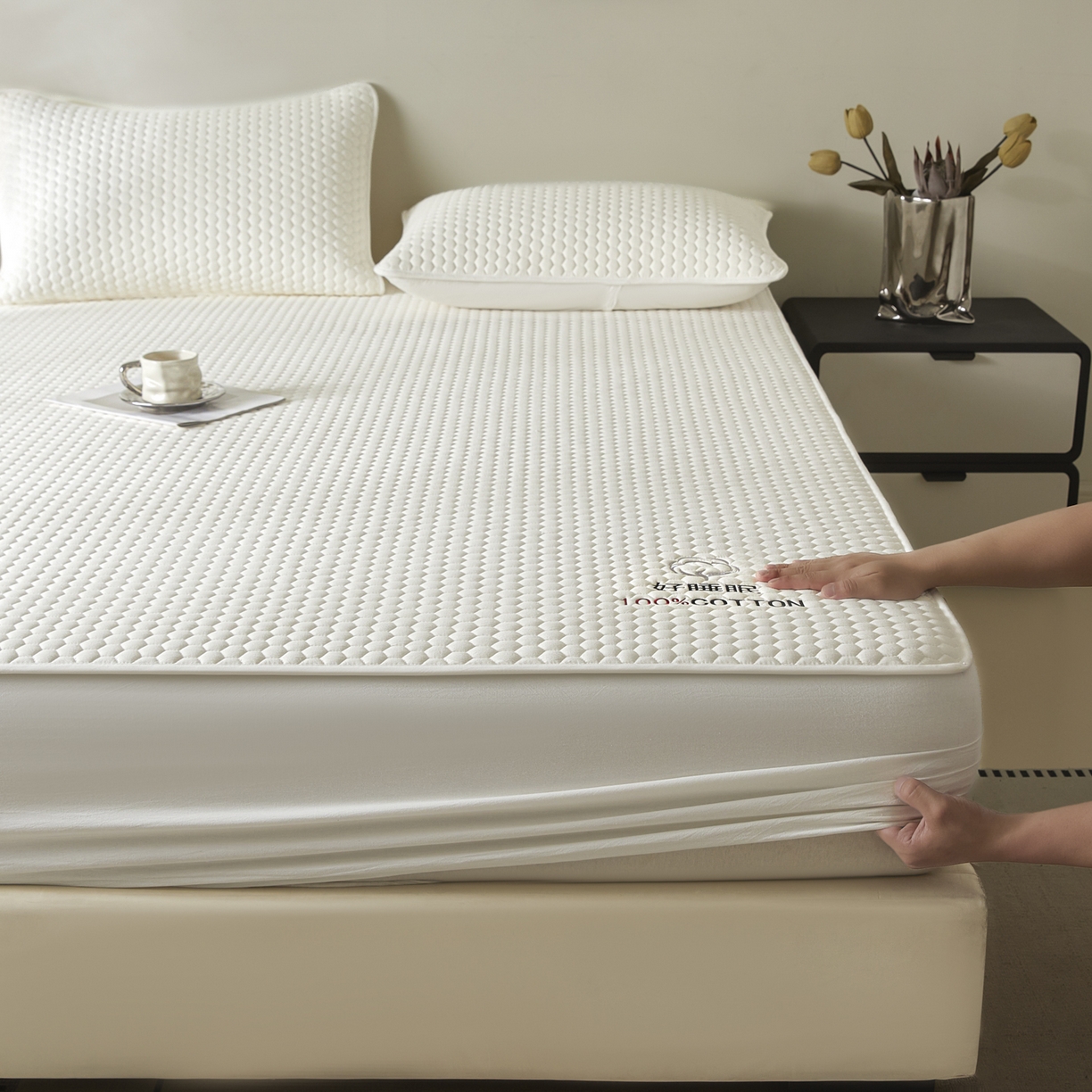 91家纺网 家纺一手货源 找家纺 （总）芬晴家纺 2025新款A类好睡眠全棉夹棉系列床笠