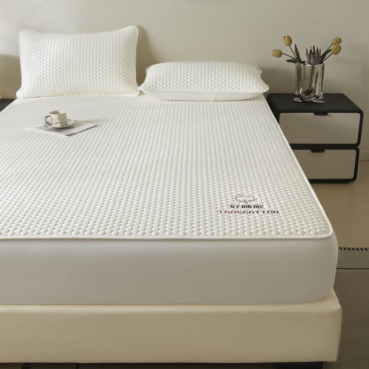 91家纺网 家纺一手货源 找家纺 （总）芬晴家纺 2025新款A类好睡眠全棉夹棉系列床笠