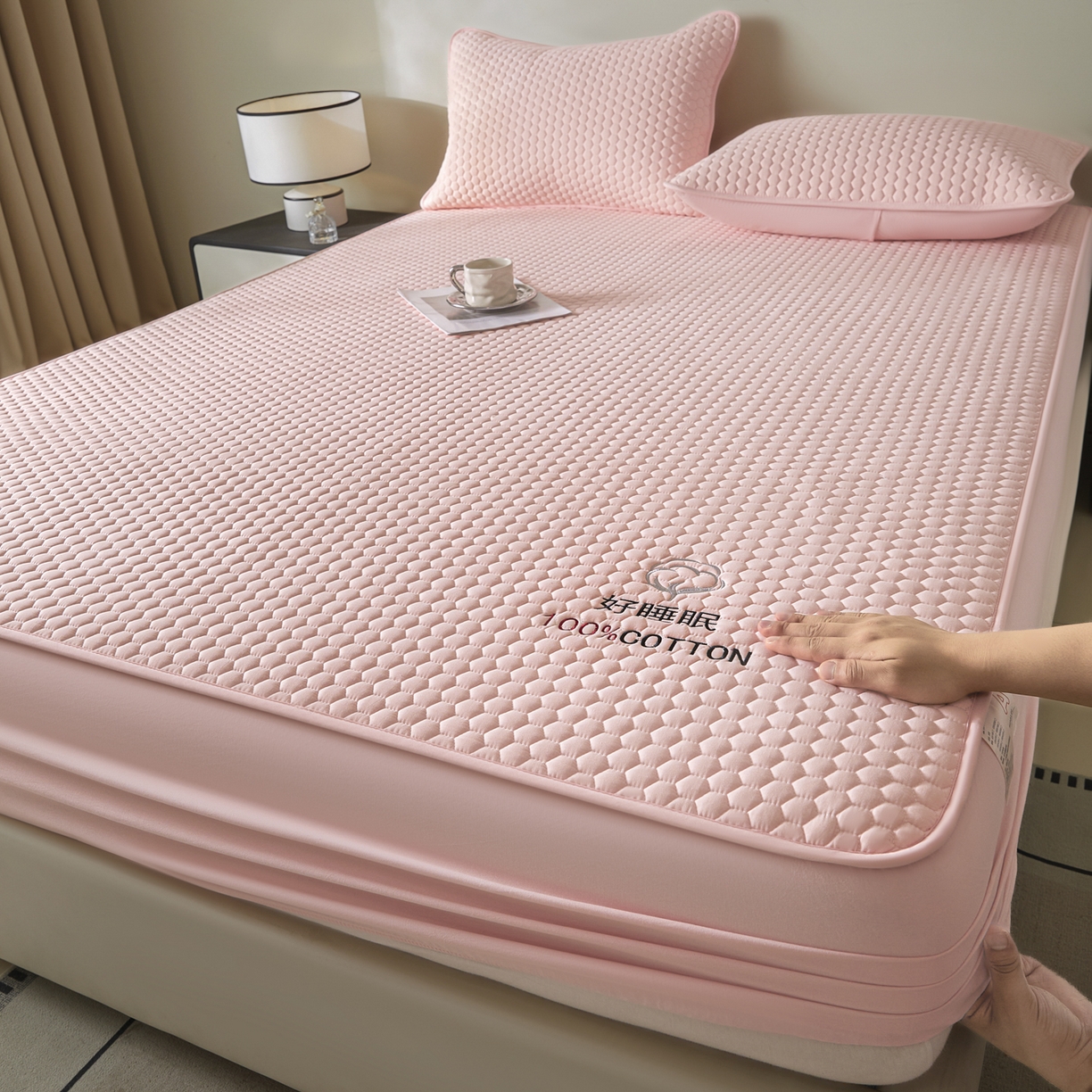 91家纺网 家纺一手货源 找家纺 （总）芬晴家纺 2025新款A类好睡眠全棉夹棉系列床笠