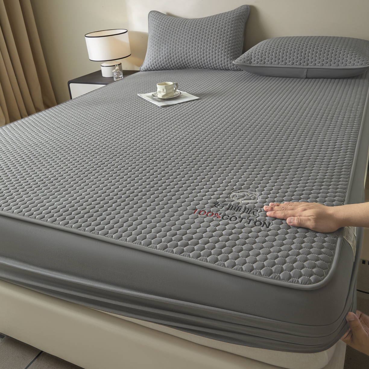 91家纺网 家纺一手货源 找家纺 （总）芬晴家纺 2025新款A类好睡眠全棉夹棉系列床笠