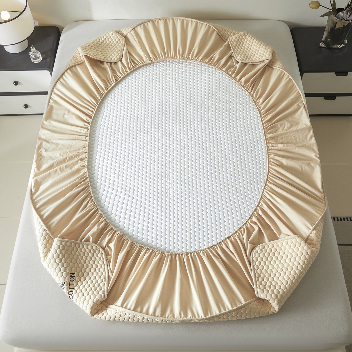 91家纺网 家纺一手货源 找家纺 芬晴家纺 2025新款A类好睡眠全棉夹棉系列床笠 好睡眠-浅卡