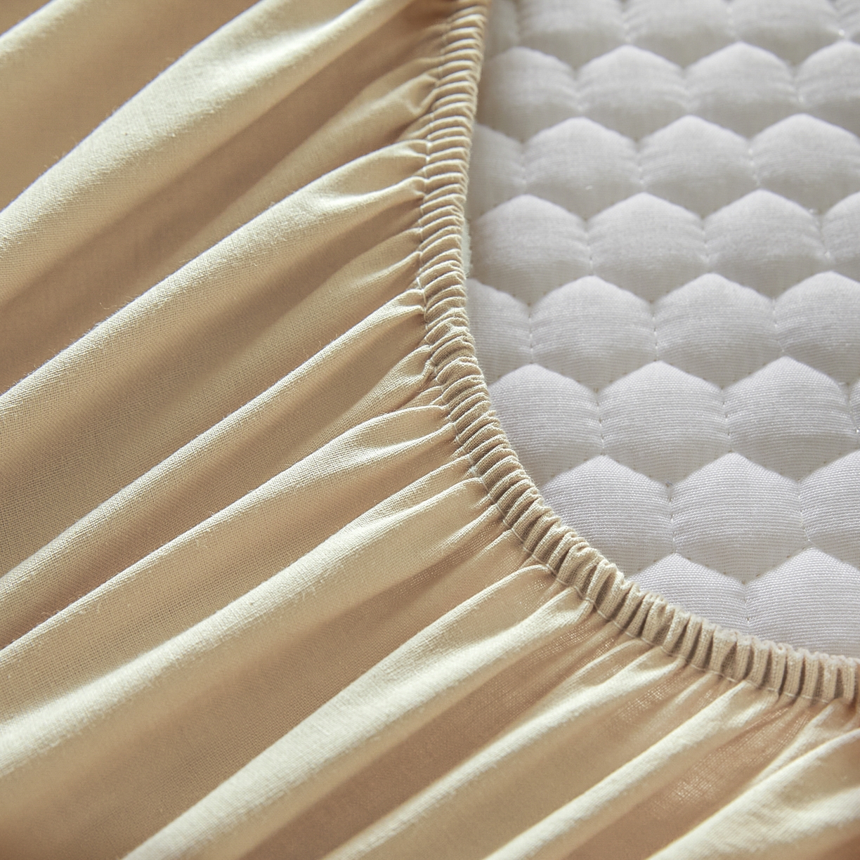 91家纺网 家纺一手货源 找家纺 芬晴家纺 2025新款A类好睡眠全棉夹棉系列床笠 好睡眠-浅卡