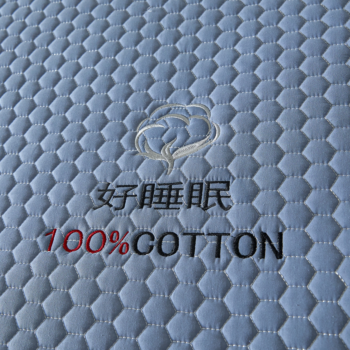 91家纺网 家纺一手货源 找家纺 芬晴家纺 2025新款A类好睡眠全棉夹棉系列床笠 好睡眠-雾蓝