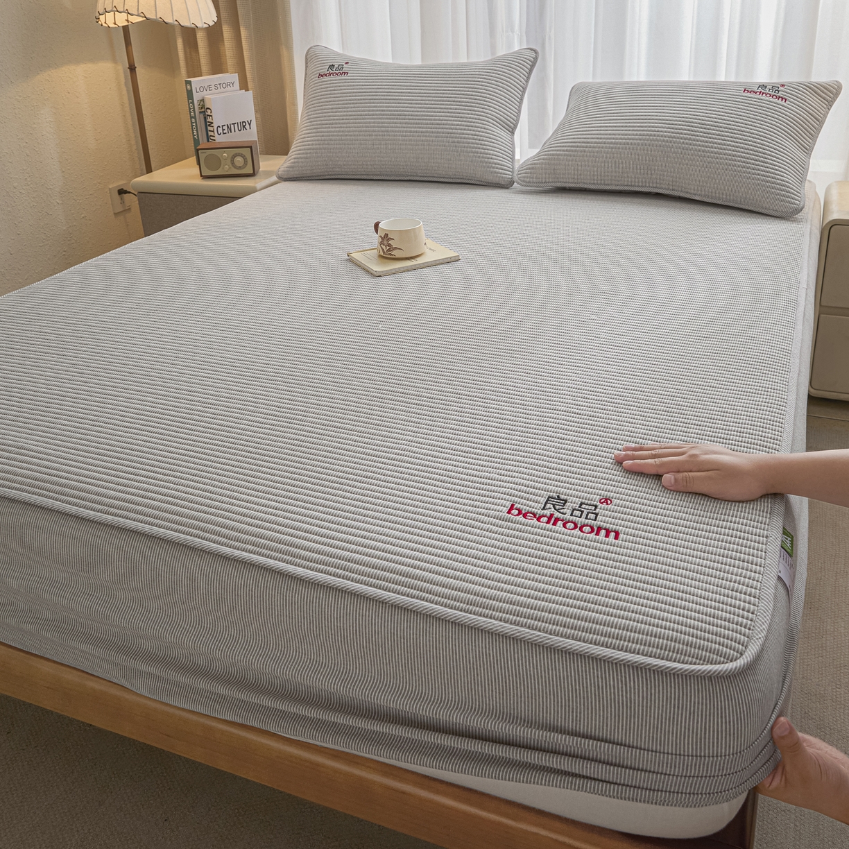 91家纺网 家纺一手货源 找家纺 （总）芬晴家纺 2025新款A类全棉水洗棉床盖-心欢系列-遇见系列