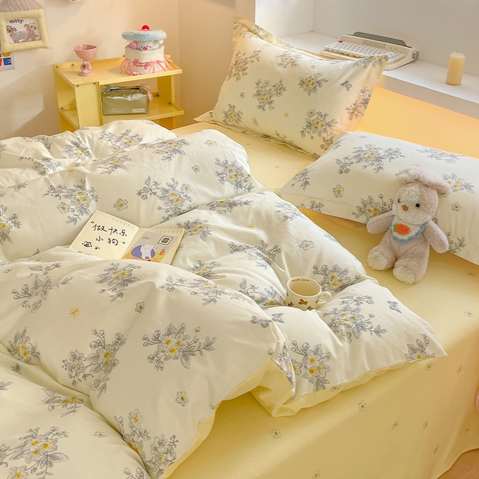 91家纺网 家纺一手货源 找家纺 帛美家纺 2025新款纯棉全棉印花四件套 清香四溢