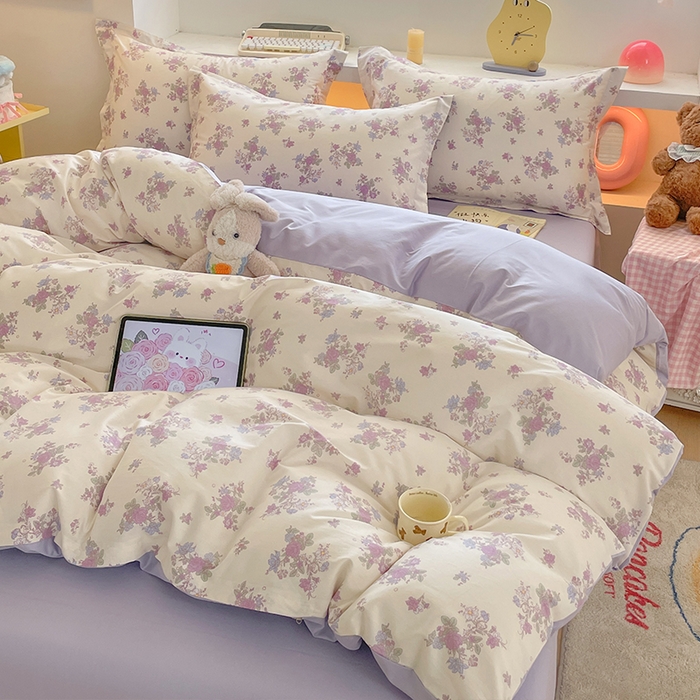 91家纺网 家纺一手货源 找家纺 帛美家纺 2025新款纯棉全棉印花四件套 禾春序