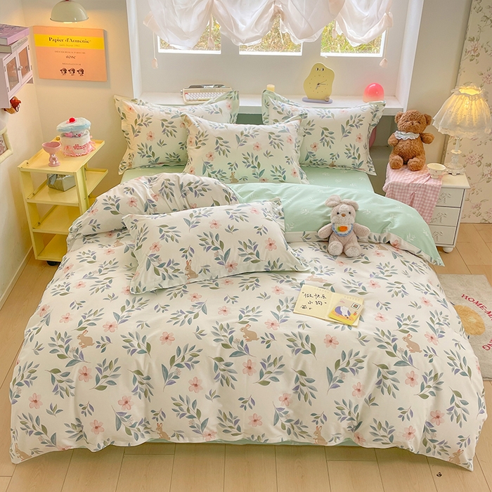 91家纺网 家纺一手货源 找家纺 帛美家纺 2025新款纯棉全棉印花四件套 轻纱漫舞