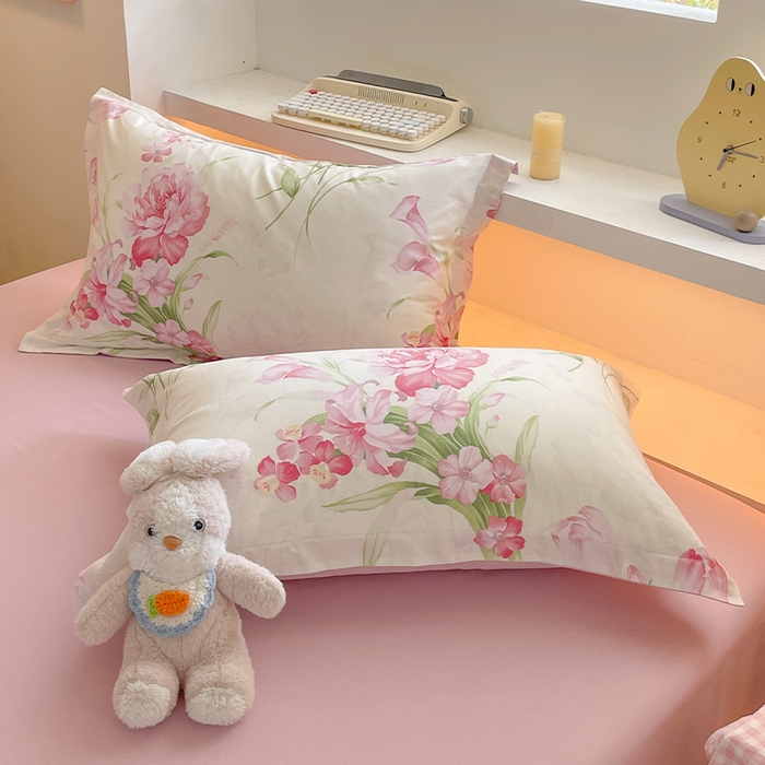 91家纺网 家纺一手货源 找家纺 帛美家纺 2025新款纯棉全棉印花四件套 花束漫