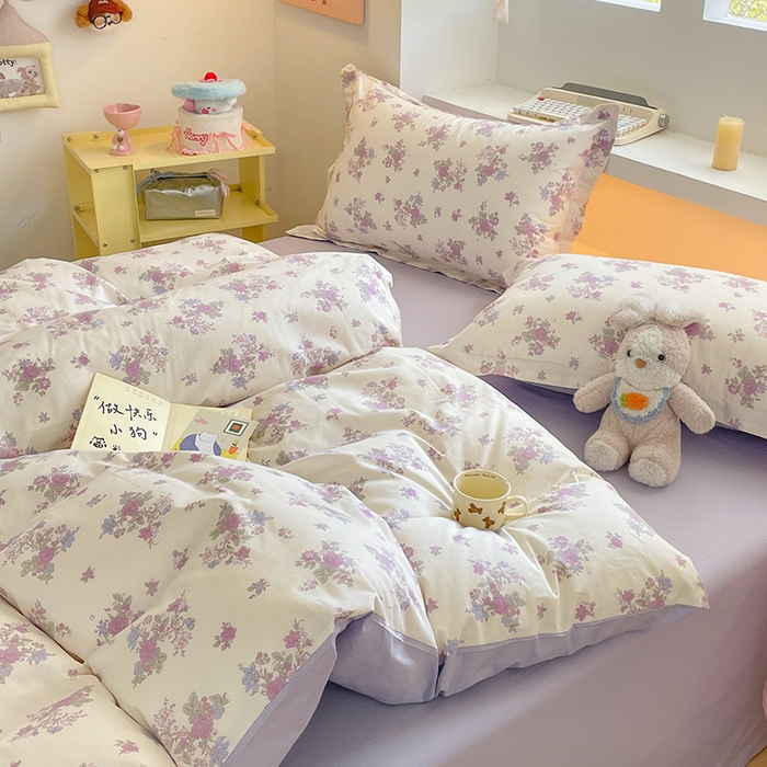 91家纺网 家纺一手货源 找家纺 帛美家纺 2025新款纯棉全棉印花四件套 禾春序