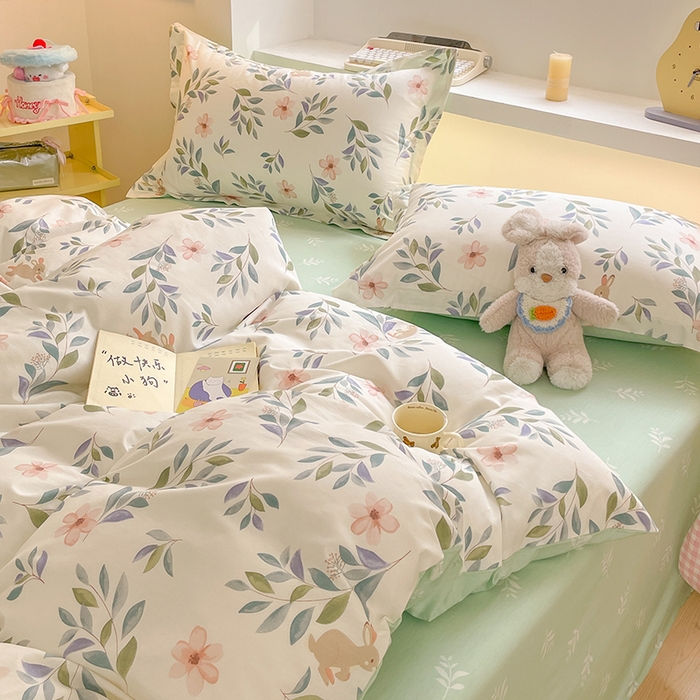 91家纺网 家纺一手货源 找家纺 帛美家纺 2025新款纯棉全棉印花四件套 轻纱漫舞