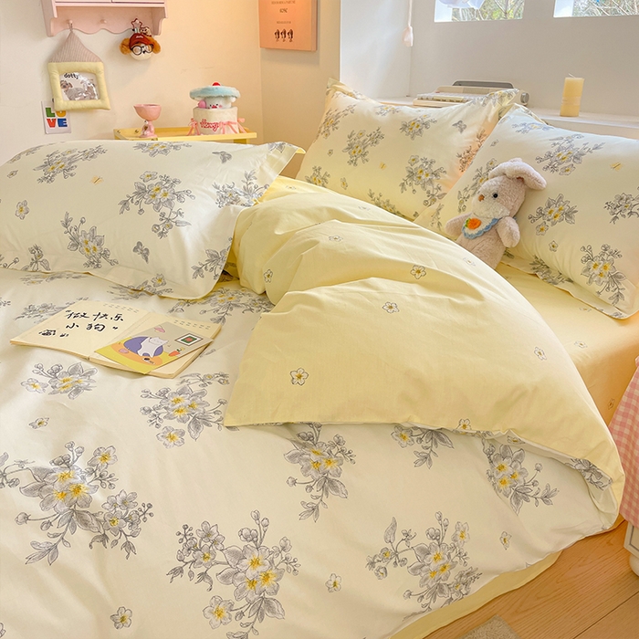 91家纺网 家纺一手货源 找家纺 帛美家纺 2025新款纯棉全棉印花四件套 清香四溢