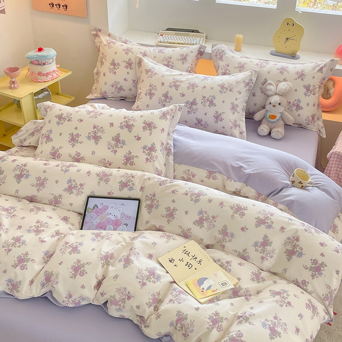 91家纺网 家纺一手货源 找家纺 帛美家纺 2025新款纯棉全棉印花四件套 禾春序