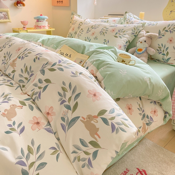 帛美家纺 2025新款纯棉全棉印花四件套 轻纱漫舞