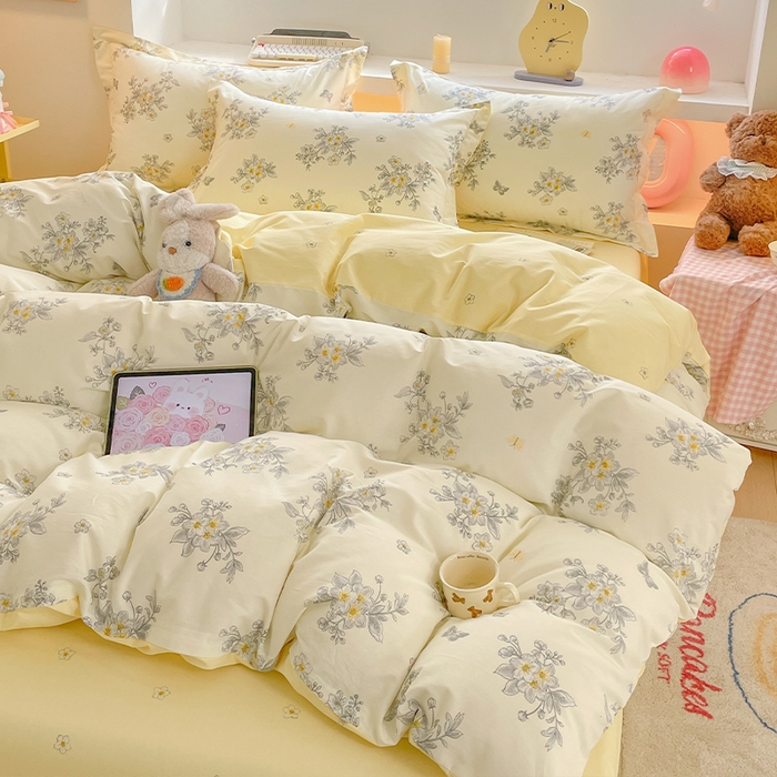 91家纺网 家纺一手货源 找家纺 帛美家纺 2025新款纯棉全棉印花四件套 清香四溢