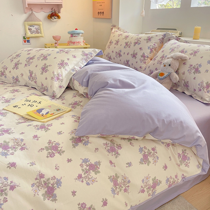 91家纺网 家纺一手货源 找家纺 帛美家纺 2025新款纯棉全棉印花四件套 禾春序