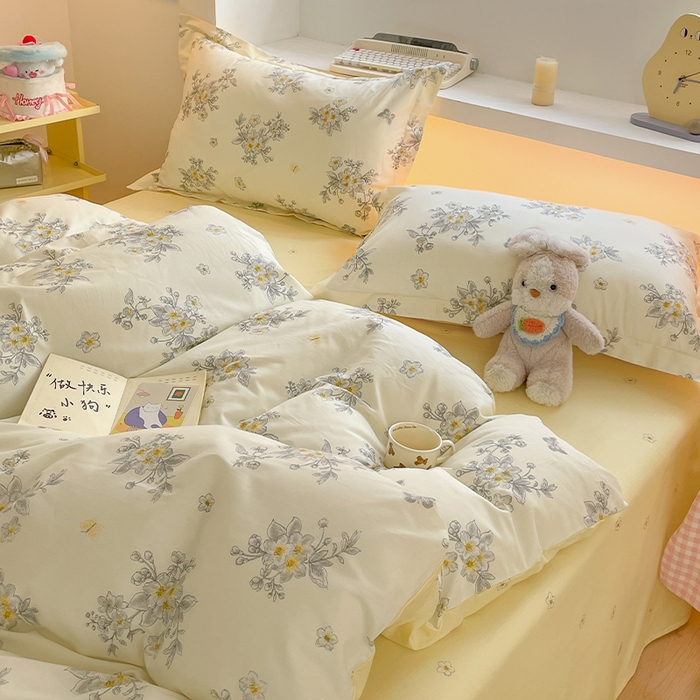 91家纺网 家纺一手货源 找家纺 帛美家纺 2025新款纯棉全棉印花四件套 清香四溢