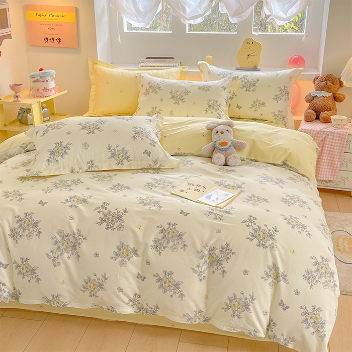 91家纺网 家纺一手货源 找家纺 帛美家纺 2025新款纯棉全棉印花四件套 清香四溢