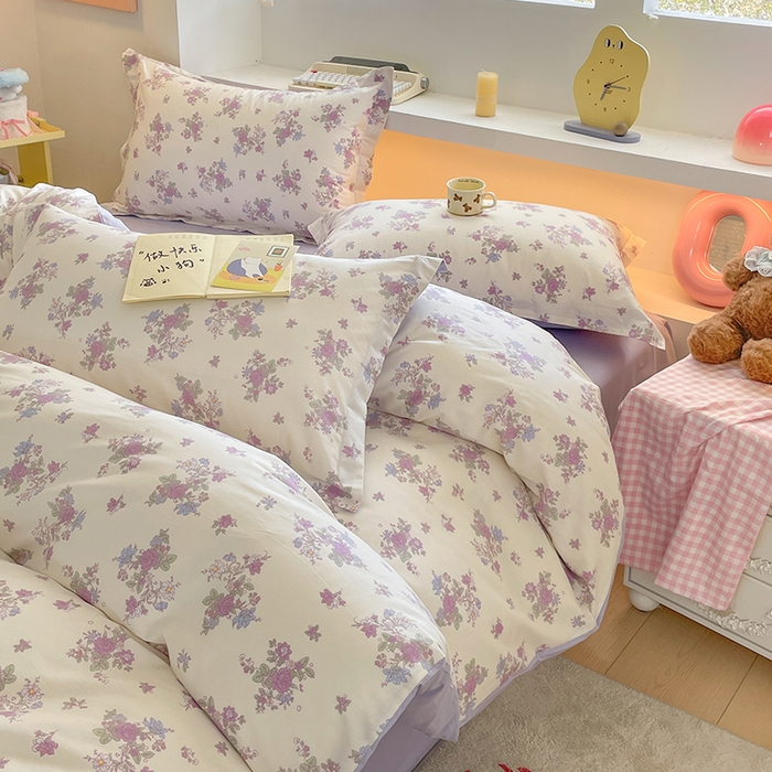 91家纺网 家纺一手货源 找家纺 帛美家纺 2025新款纯棉全棉印花四件套 禾春序